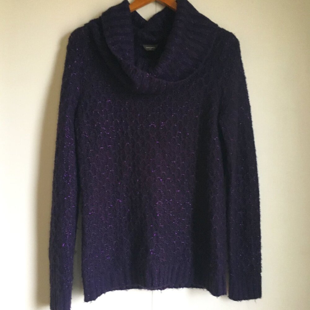 Denver Hayes Purple Cowl Neck Sweater
